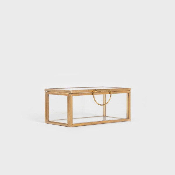 Szkatułka na biżuterię GRAZIA mini złota 9x4x5cm HOMLA
