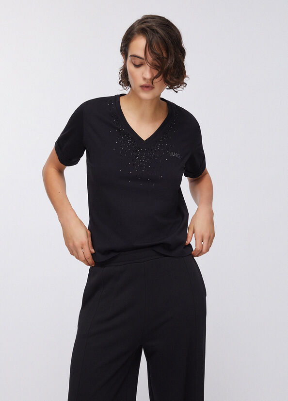 T-shirt con strass