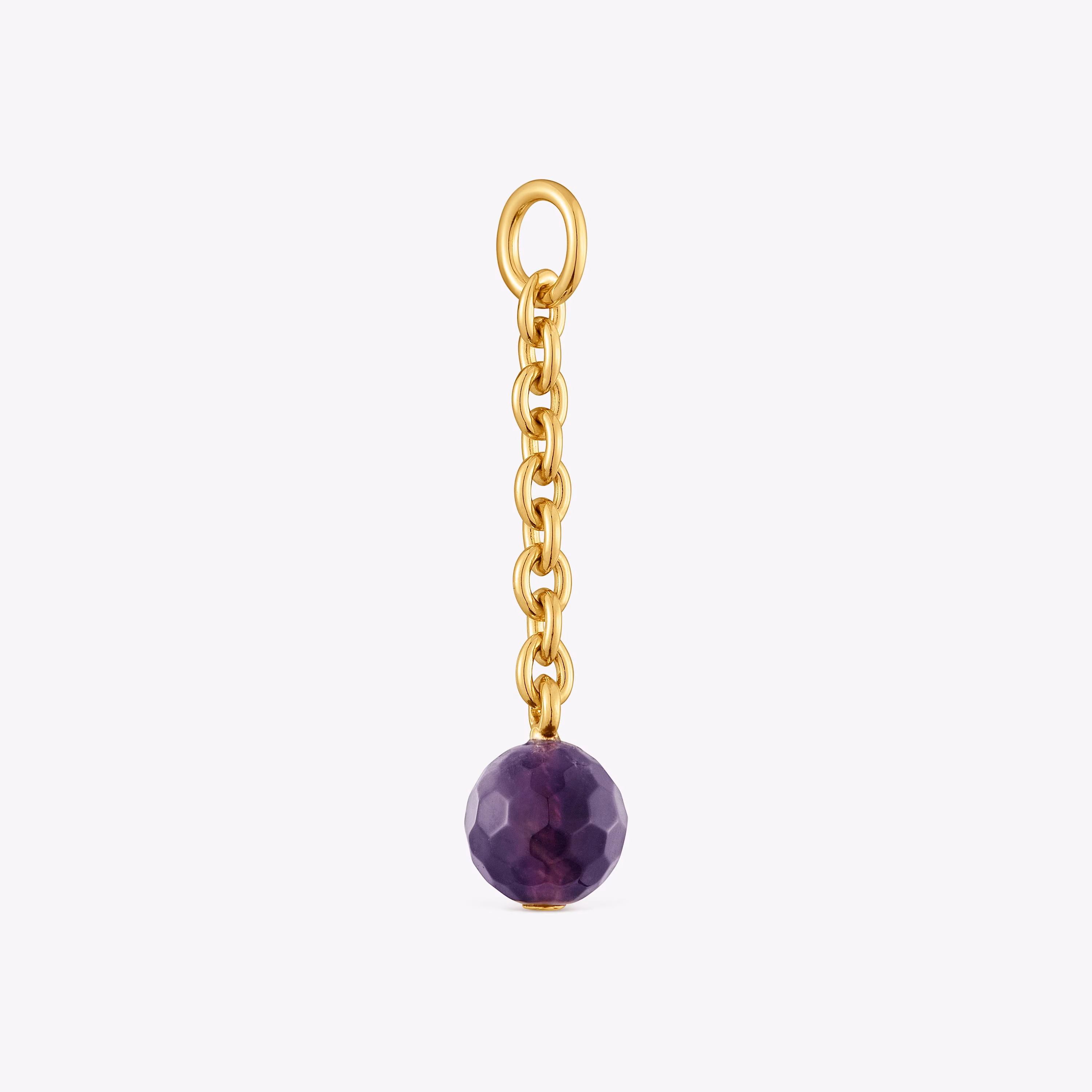 Colgante con baño de oro 18 kt sobre plata y amatista Hold Oval