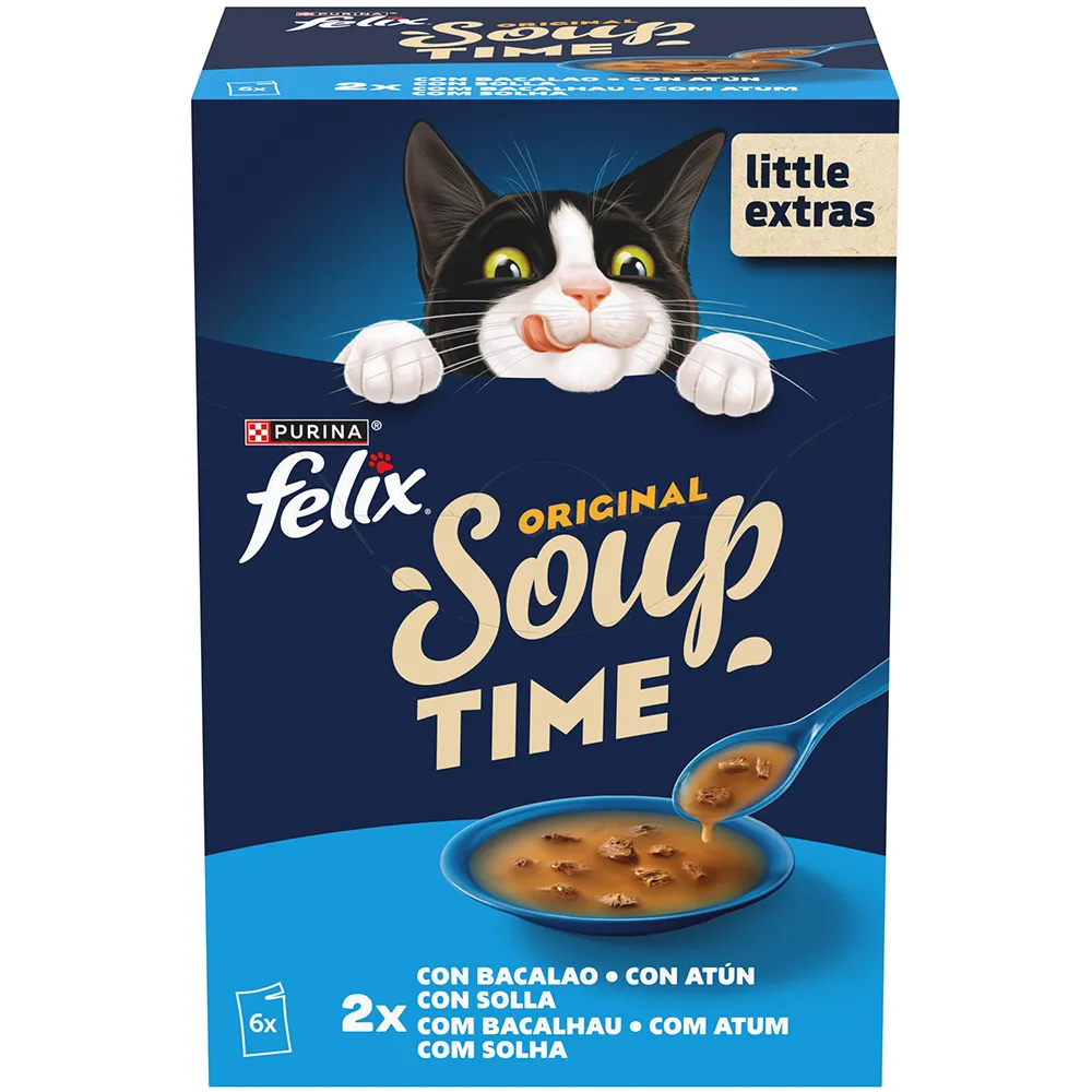 Purina Felix Fish Soup wet cat food 6x48g