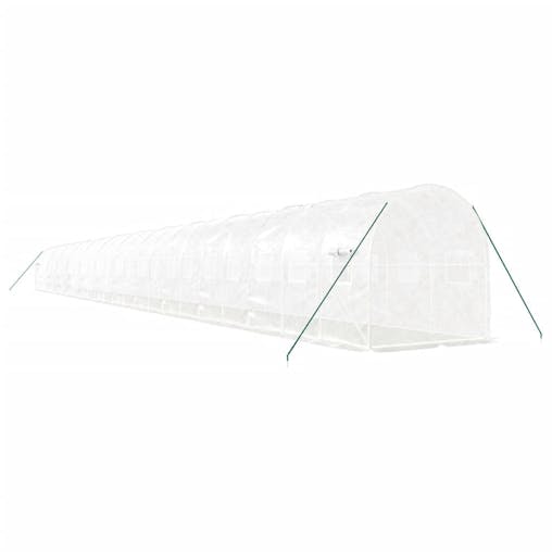 NNEVL Greenhouse with Steel Frame White 48m&sup2; 24x2x2 m