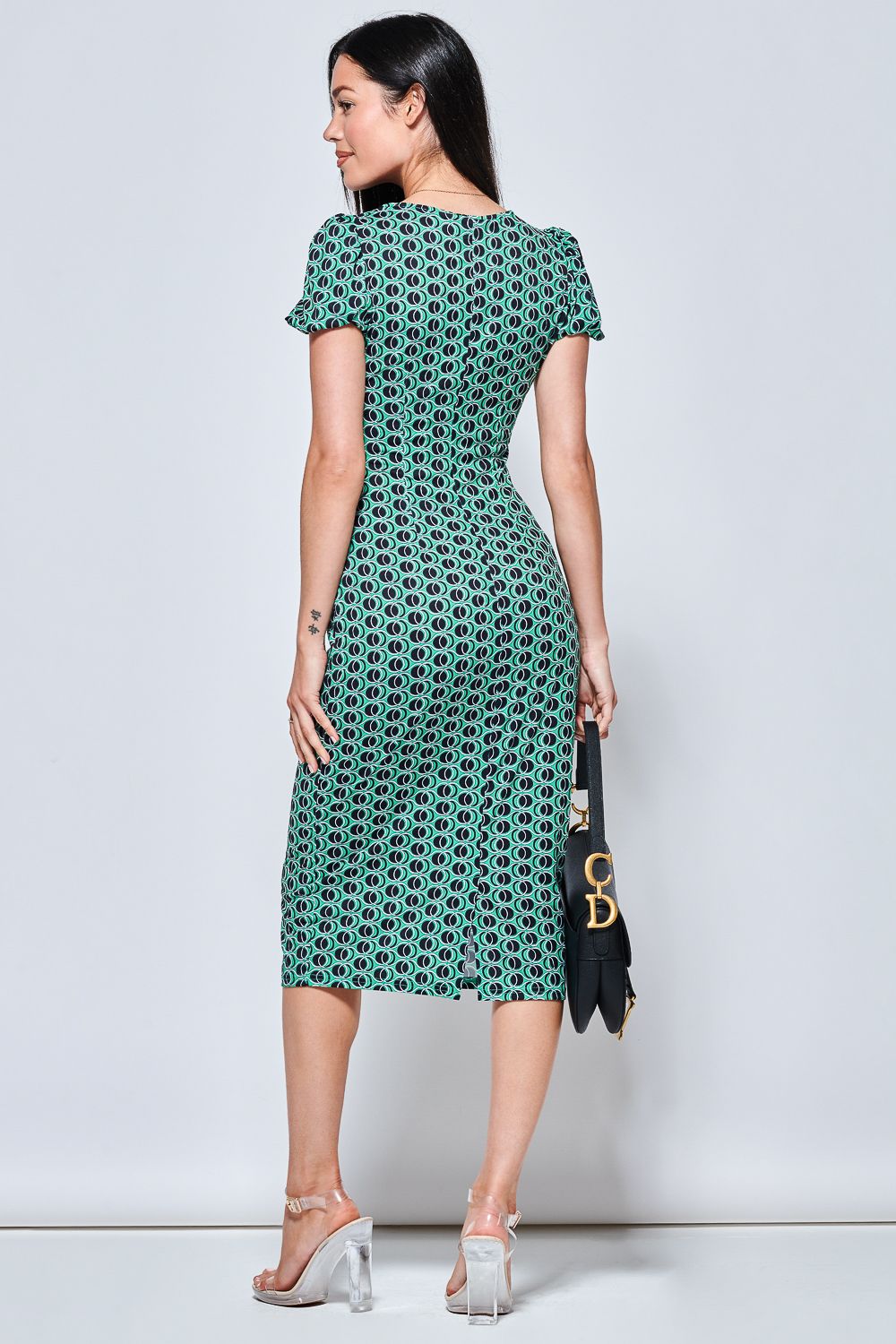 Jolie Moi Short Sleeve Jersey Bodycon Midi Dress