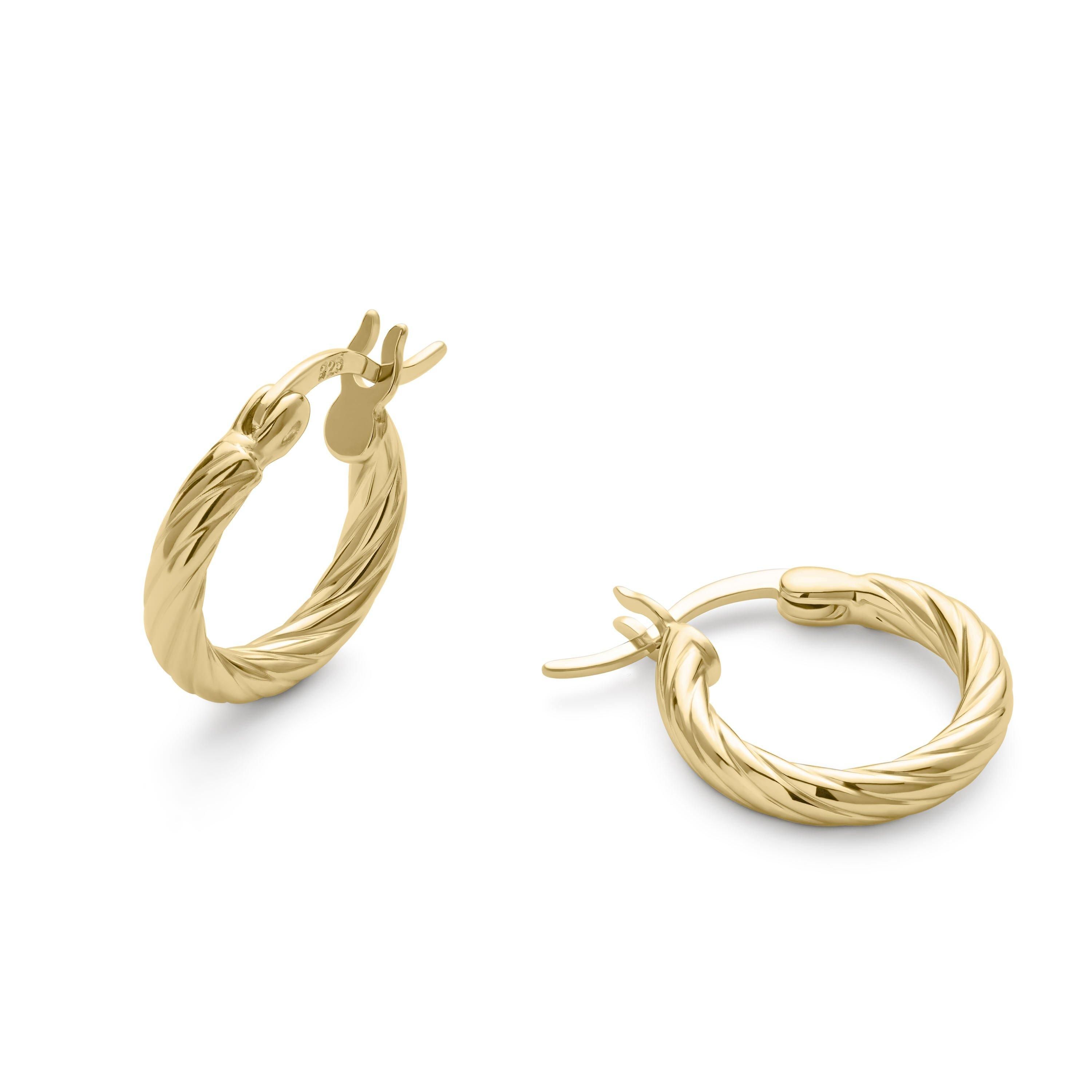 Elk & Bloom Small Gold Twist Huggie Hoop Earrings