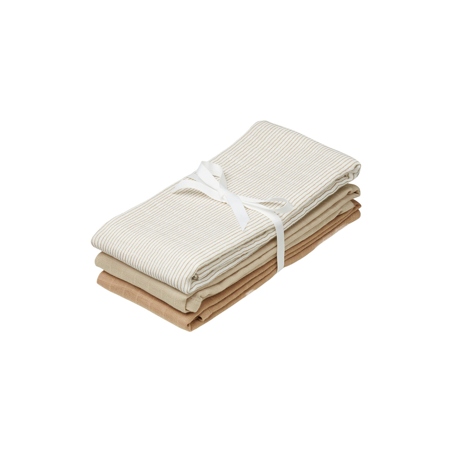 Stofble 3-pak, classic stripes camel
