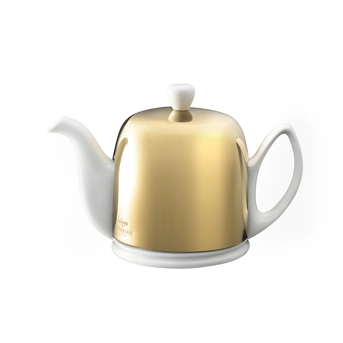 Théière 4 tasses cloche dorée