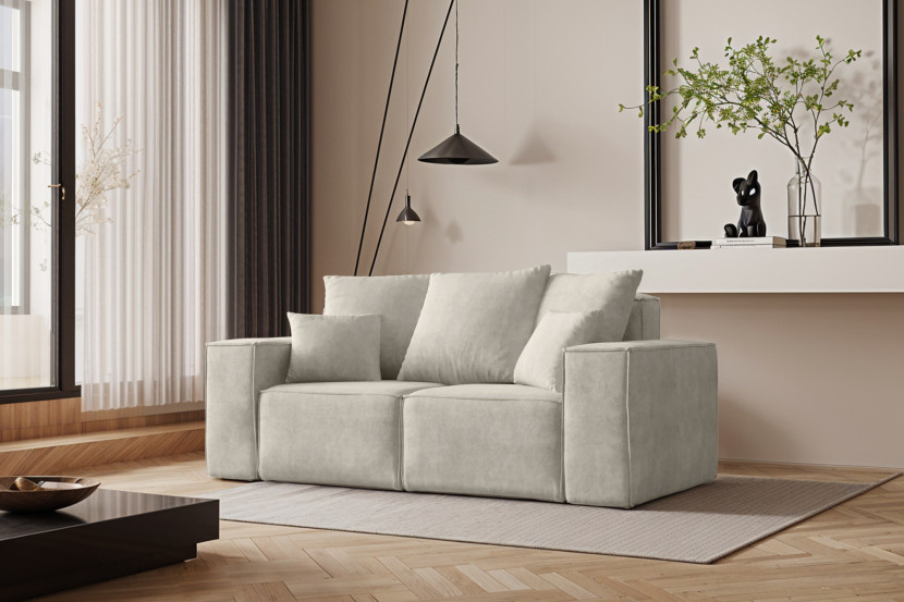 Sofa dwuosobowa ELLA, tkanina Noel, Jasnoszary