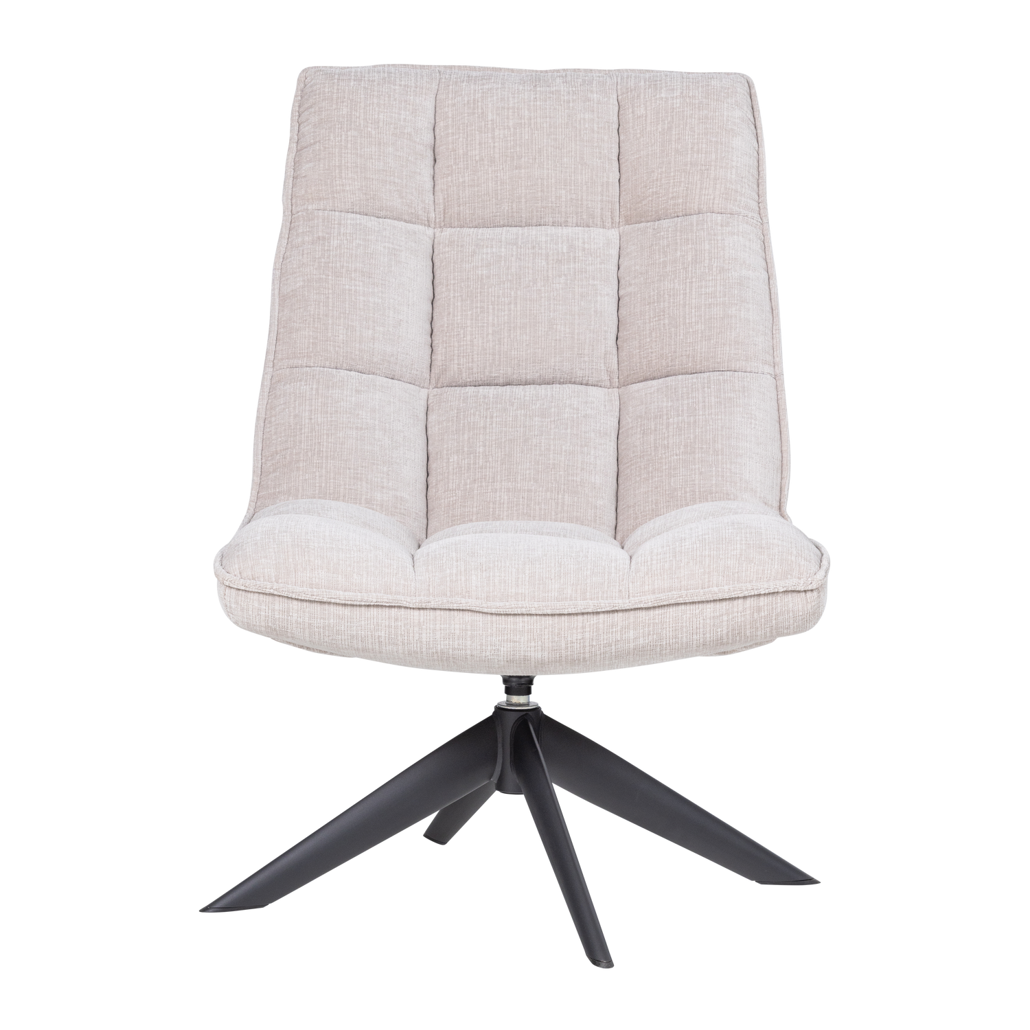 WOOOD draaifauteuil Jouke - Chenille Structuur - Naturel - 97x70x85
