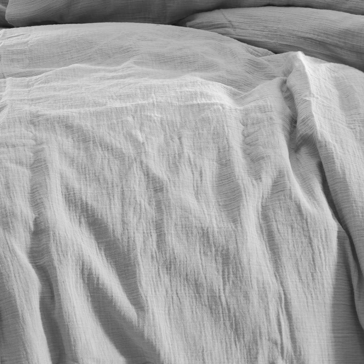 LOFT - Housse de couette en gaze de coton  gris perle 140x200 cm