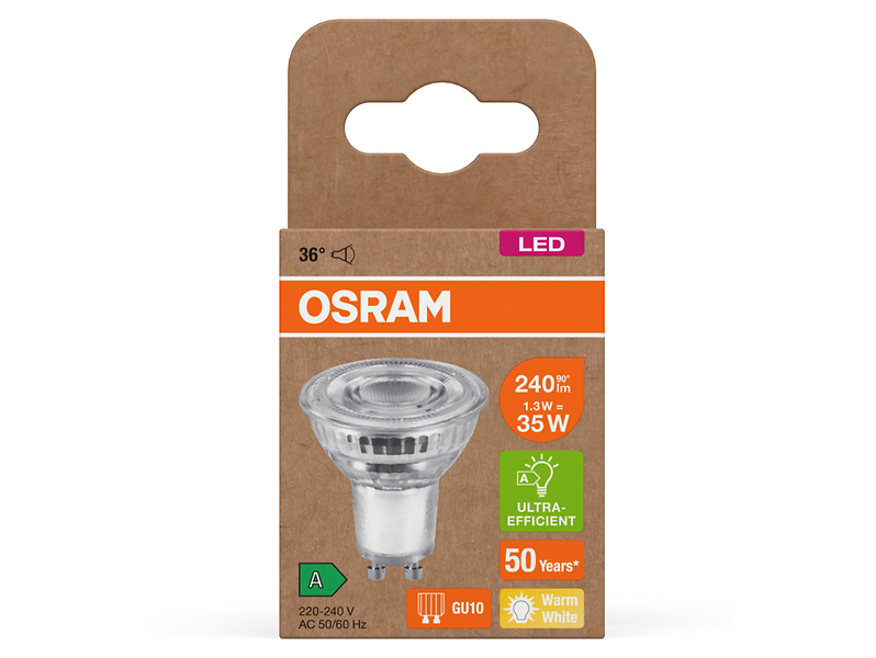 Żarówka LED GU10 1,3W z ciepłą barwą światła