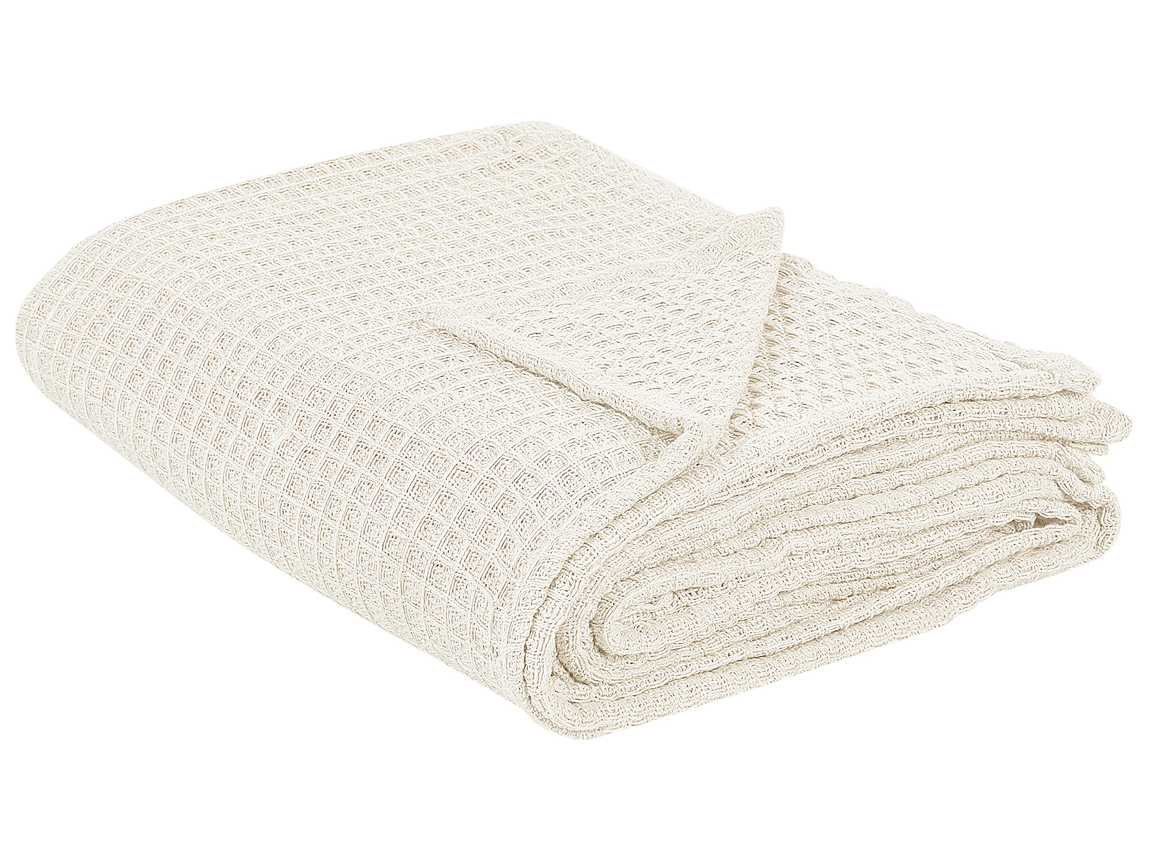 Bedspread CHAGYL Cotton 150 x 200 cm Light Beige