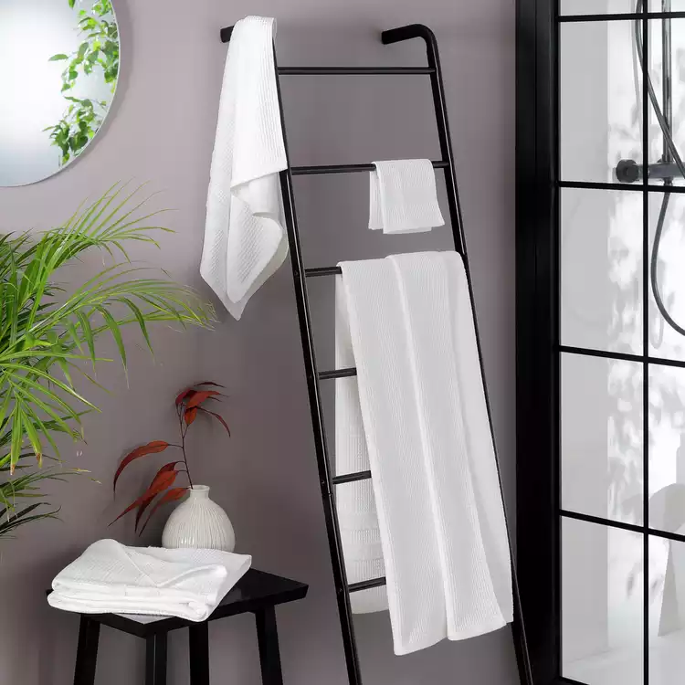 Habitat Cotton Waffle 4 Piece Towel Bale - White