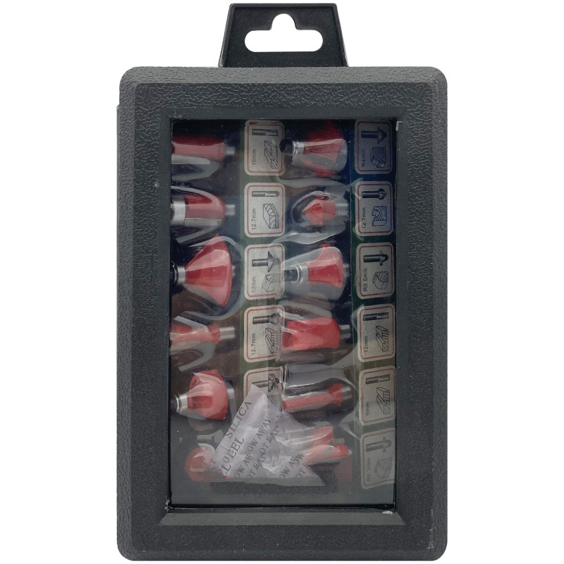 Set de fraises pour défonceuse Ø 8 mm 12 pièces TIVOLY