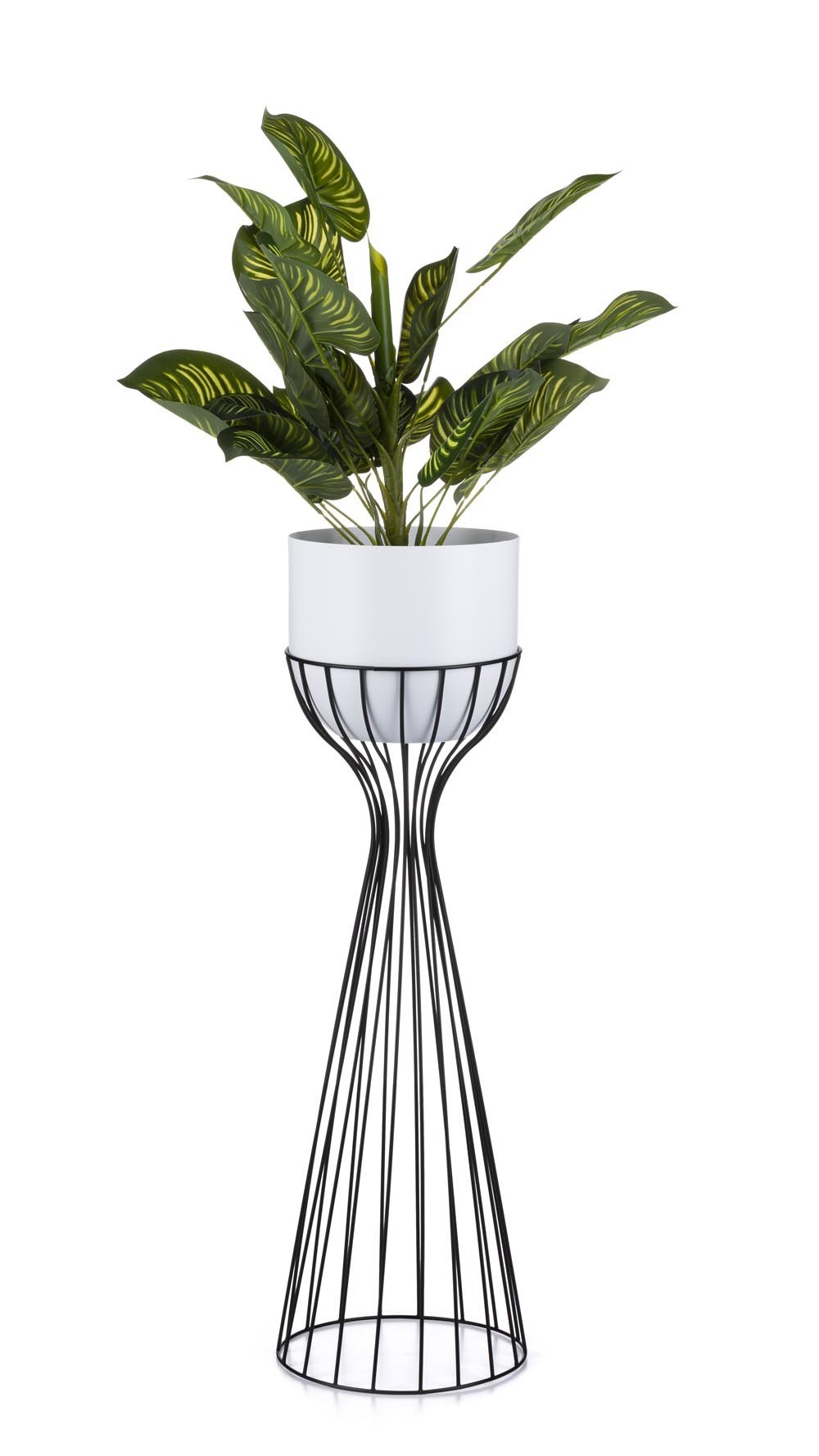 Nowoczesny kwietnik czarno biały 68 cm LOFT