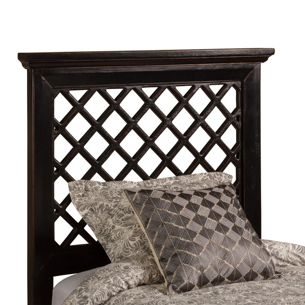 Kuri Rubbed Black King Headboard
