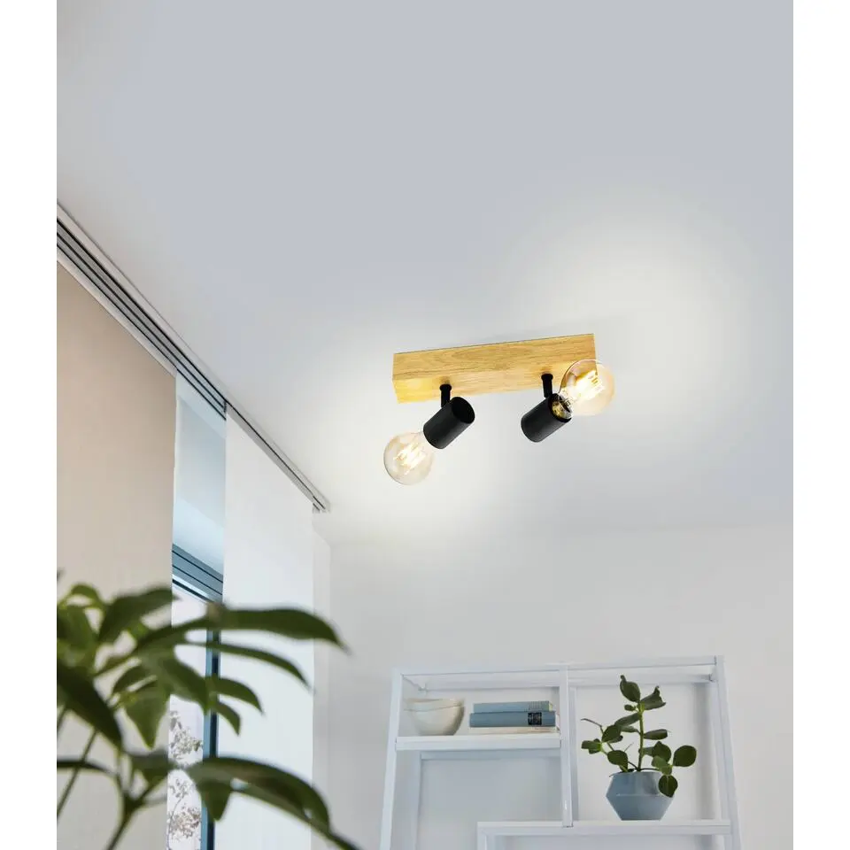 EGLO Townshend 3 Spot - 2 lichts - E27 - Bruin - Zwart