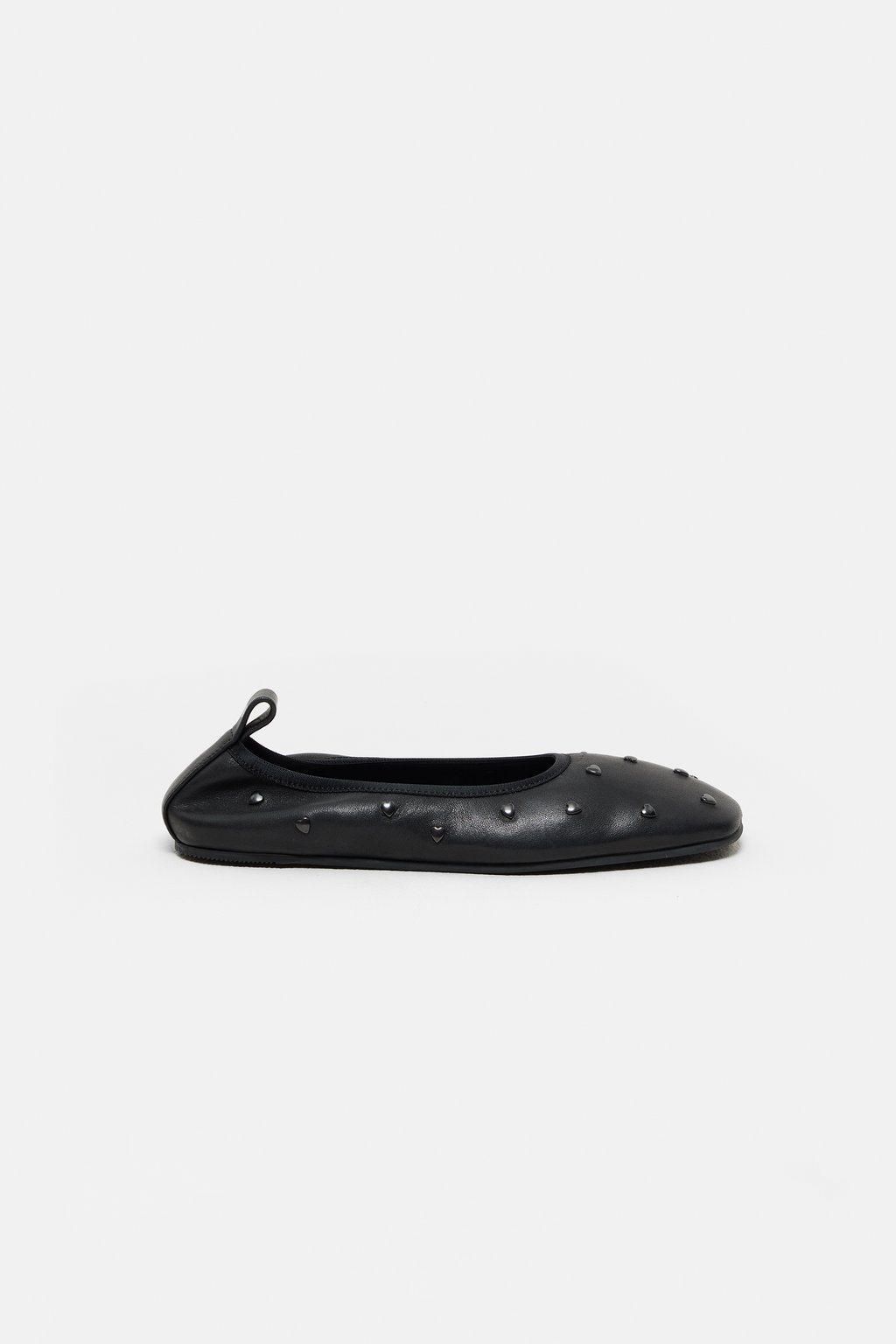 Leder-Ballerinas mit Nieten