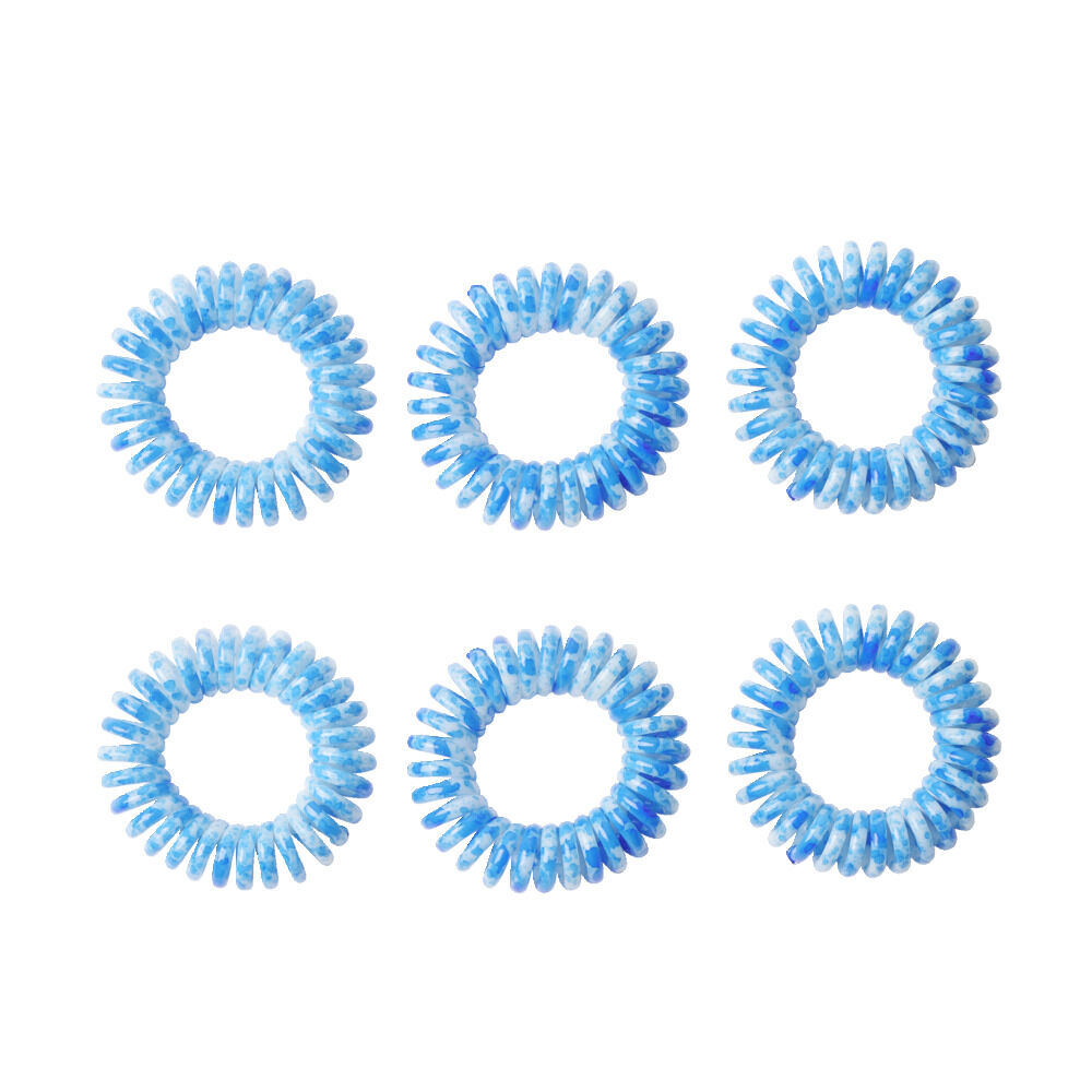 élastique à cheveux x6 plastique spirale Ø4,5cm (6 modèles)