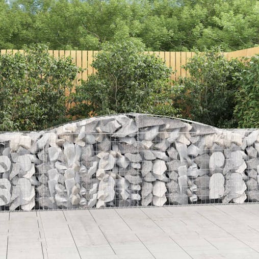NNEVL Arched Gabion Basket 400x50x80/100 cm Galvanised Iron