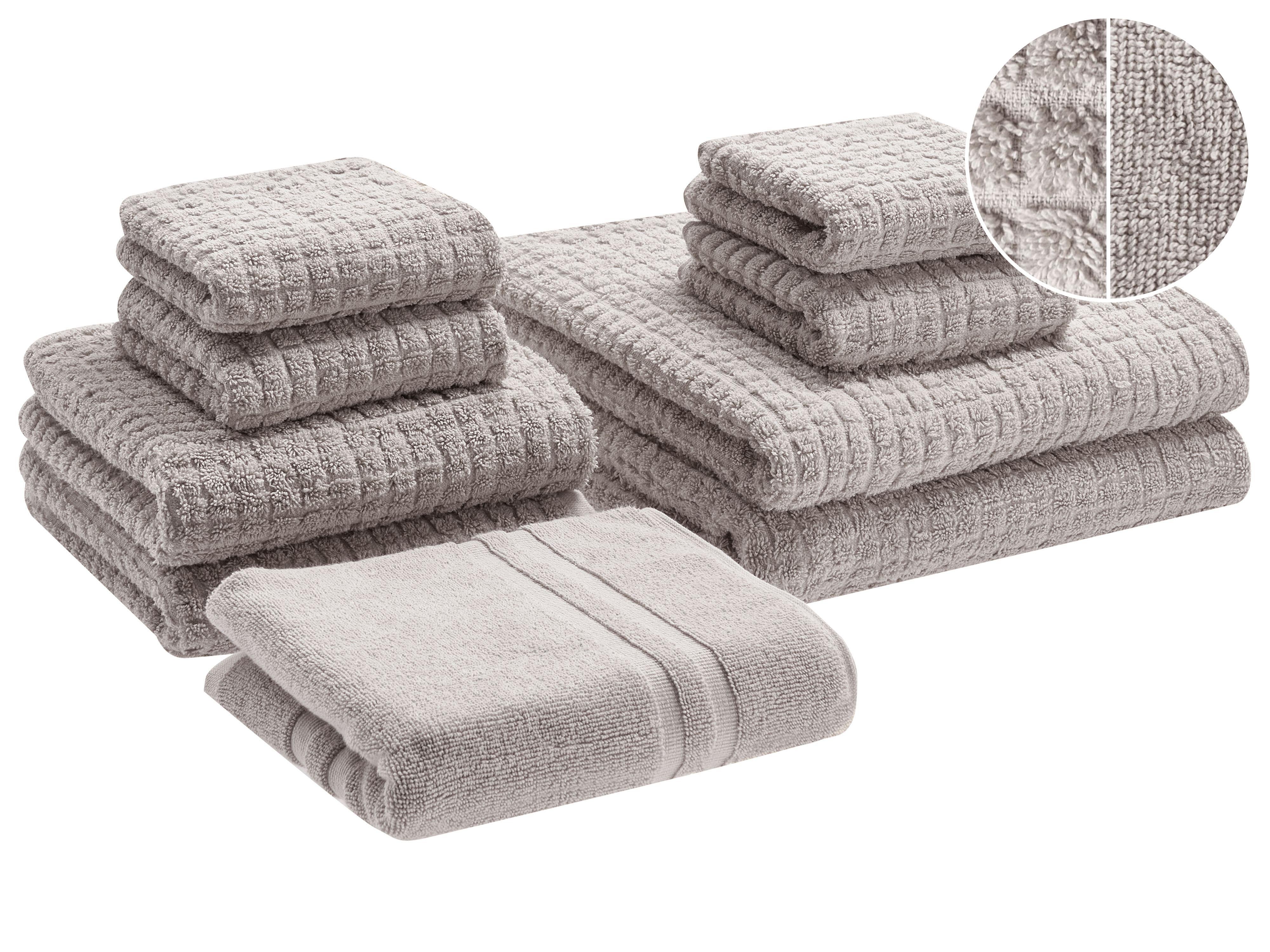 Set of 11 Towels ATAI Cotton Light Grey