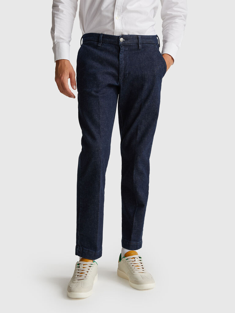 Slim fit denim chinos