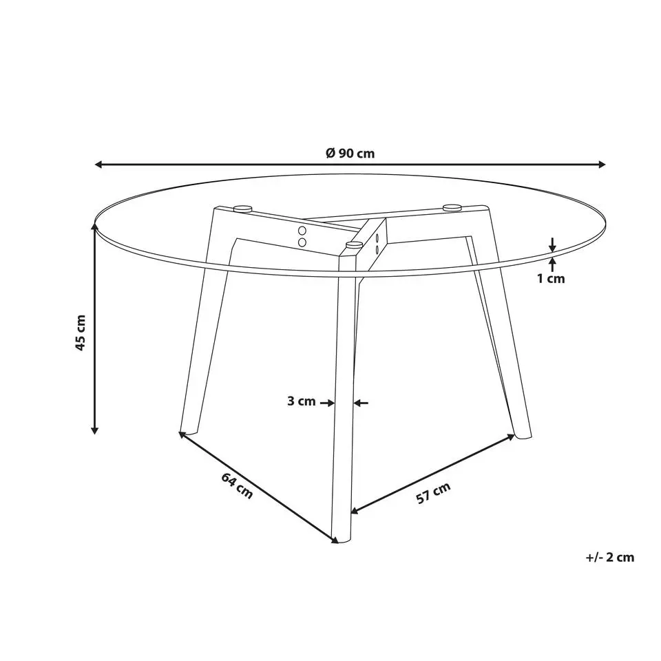 MINNESOTA - Salontafel - Lichte houtkleur - Glas