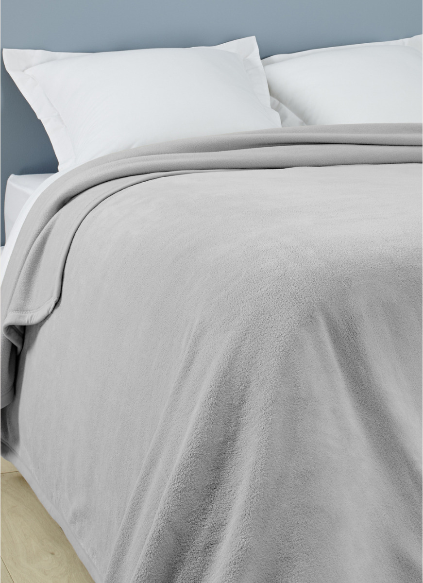 COUVERTURE DOUBLE FACE TRÈS CHAUDE GRIS ARGENT