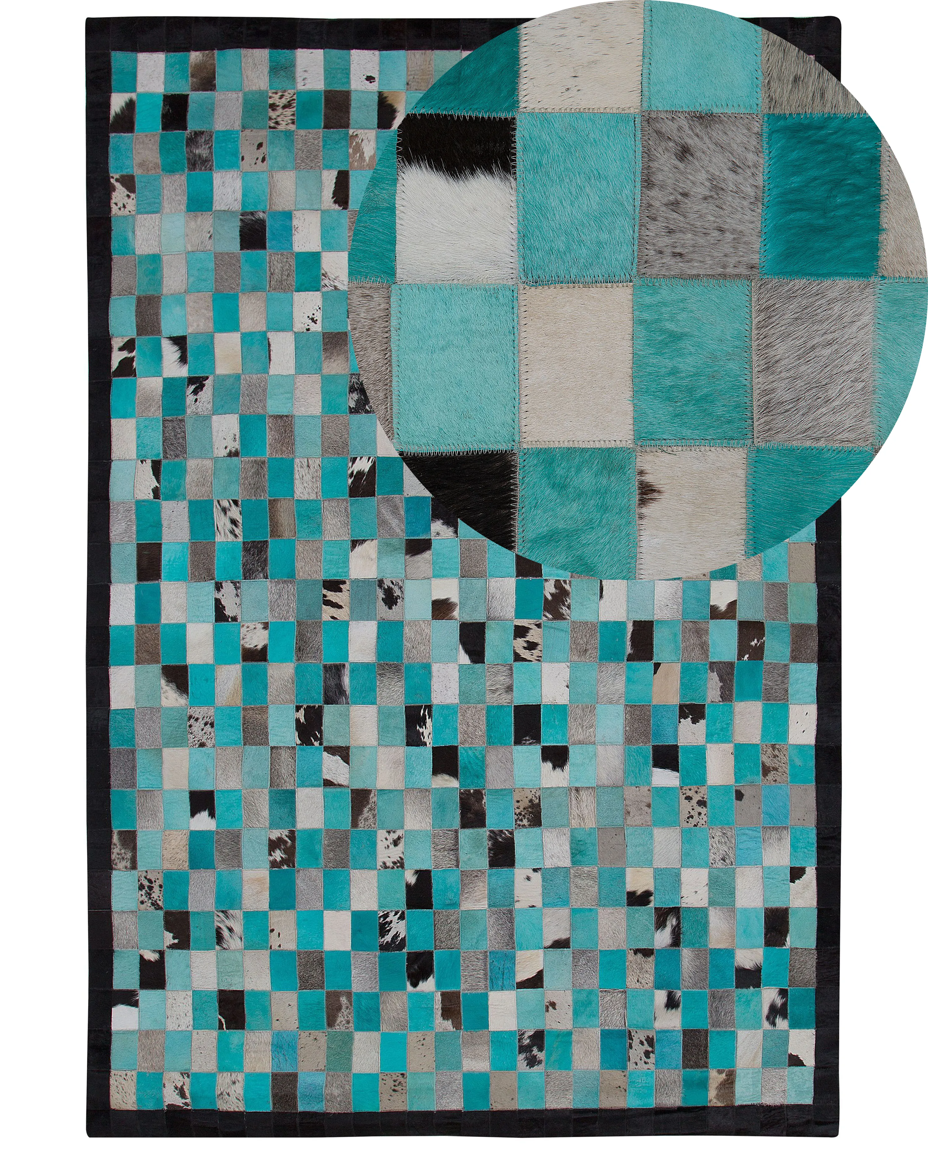 Rug NIKFER Blue 140 x 200 cm Leather