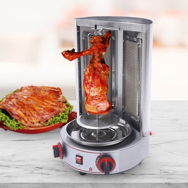 Gas Grill Vertical Broiler Gyro Meat Rotisserie with 2 Burner - N/A