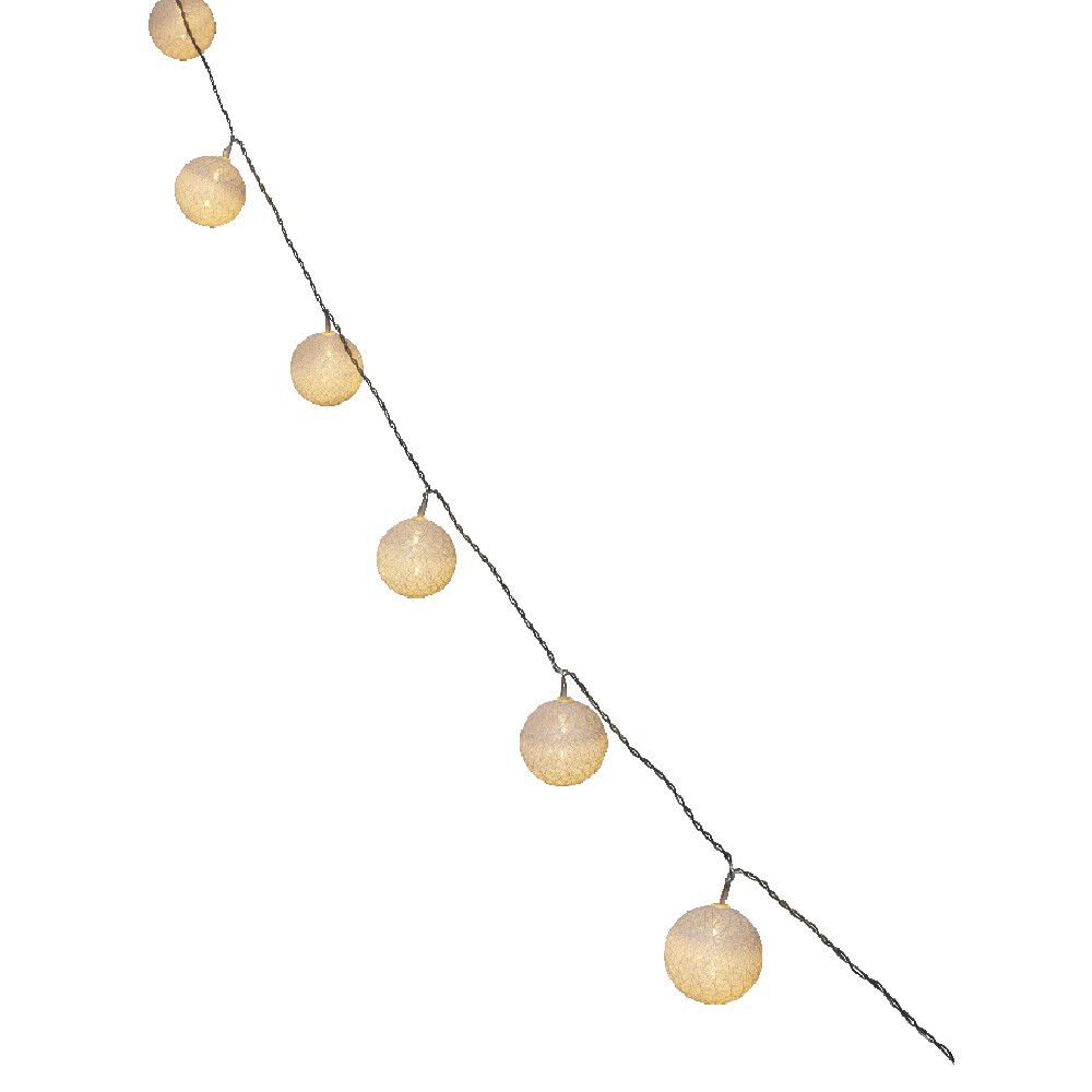 Guirlande électrique 10 boules blanches 1,8 m