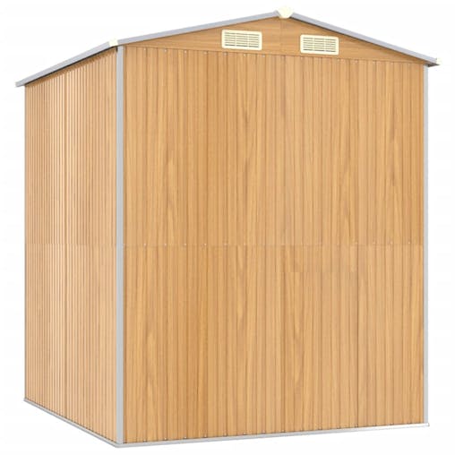 NNEVL Garden Shed Light Brown 192x191x223 cm Galvanised Steel