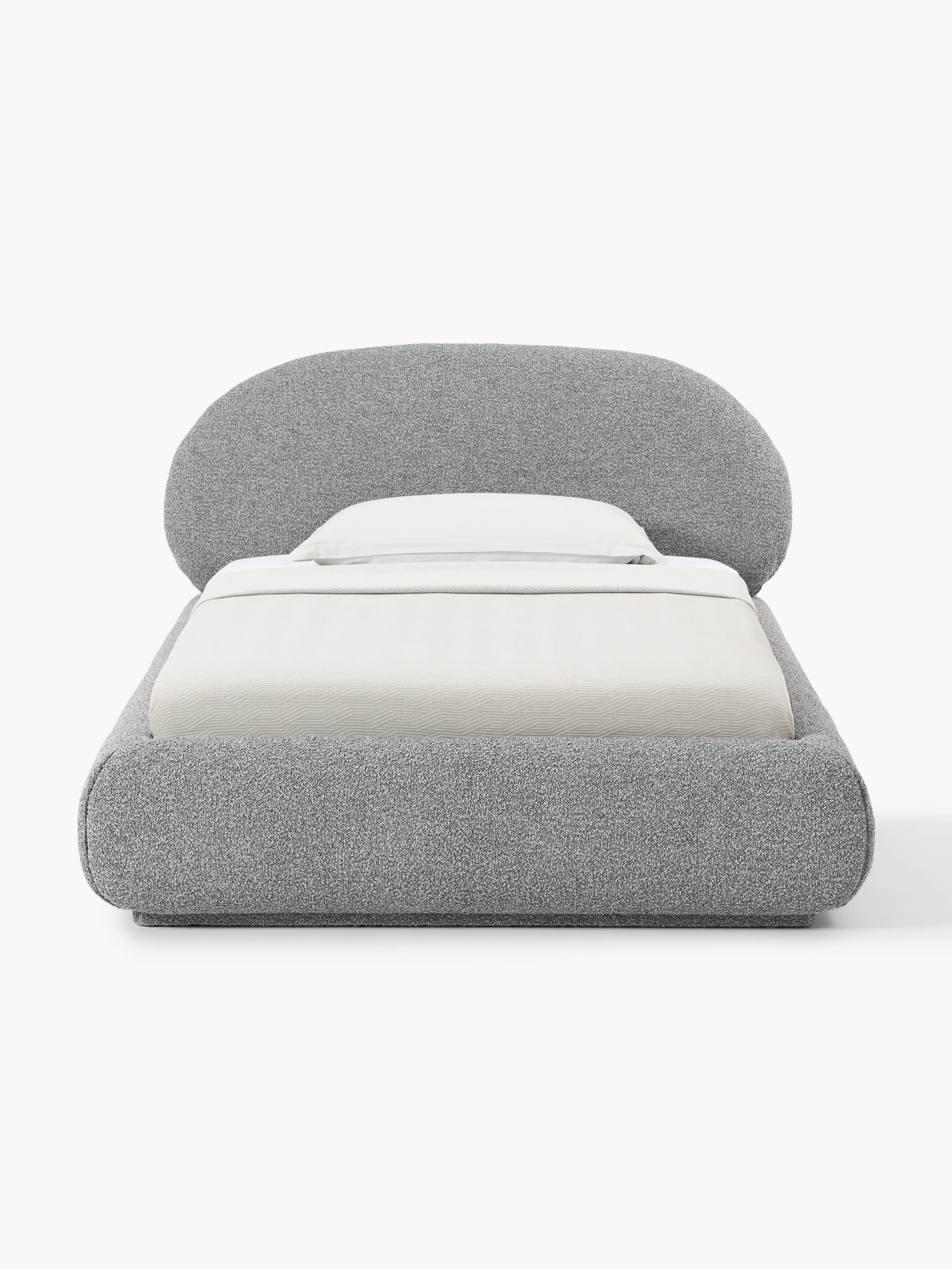 Bouclé-Polster-Einzelbett Alba