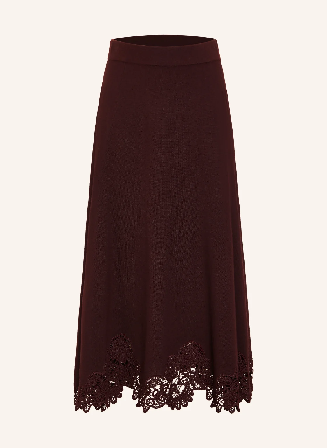 ZIMMERMANN Strickrock VALIANT aus Merinowolle mit Spitze