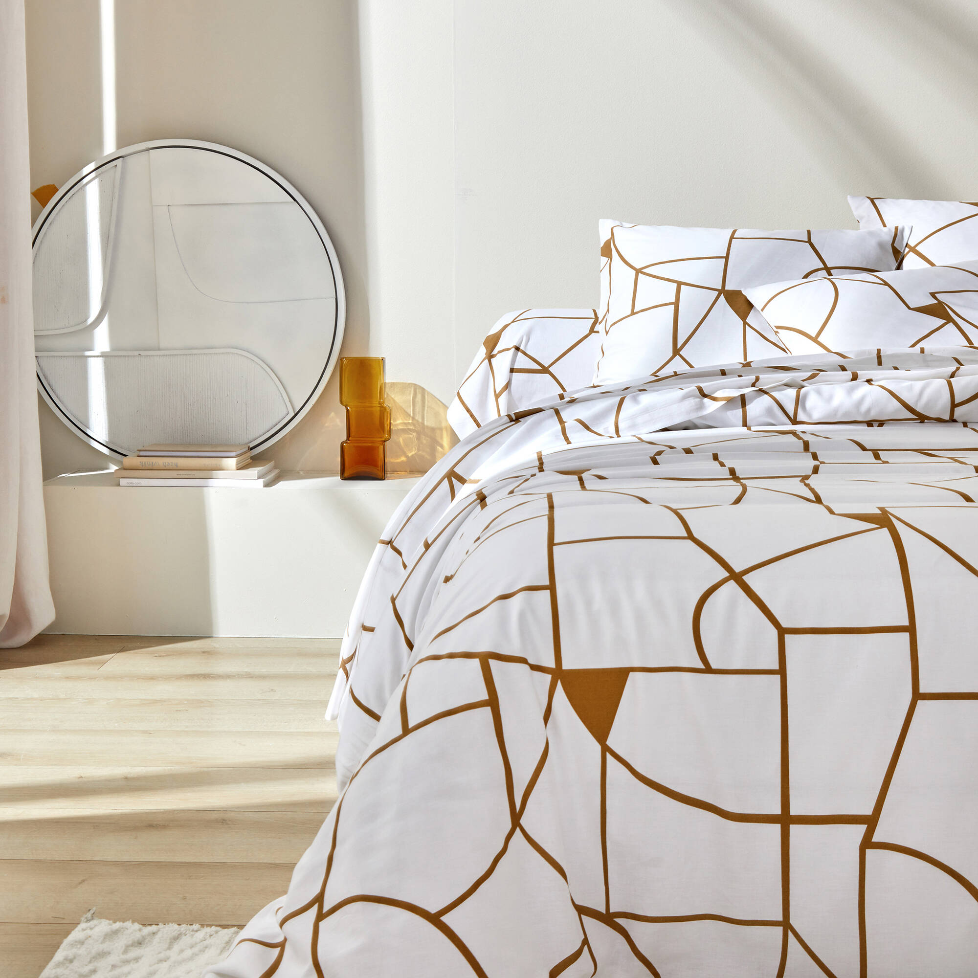 Linge de lit Geoffroy en coton à motifs graphiques