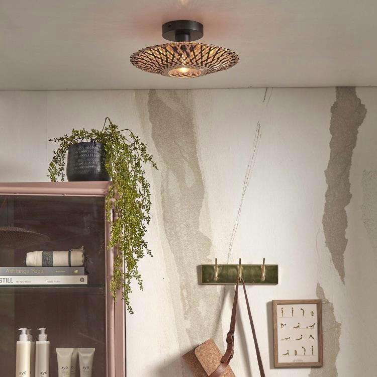 KALIMANTAN - Plafonnier bambou  naturel/noir, h. 8cm