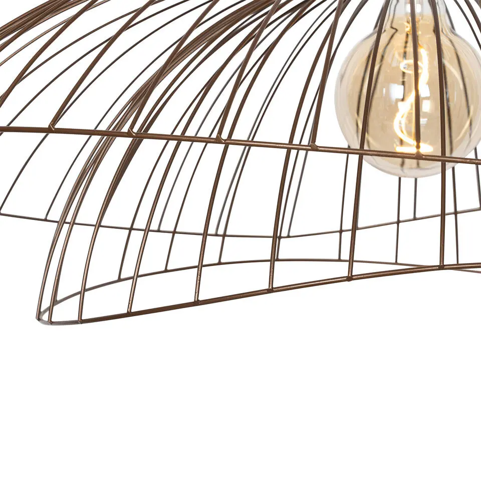 Qazqa hanglamp pua bronskleurig e27