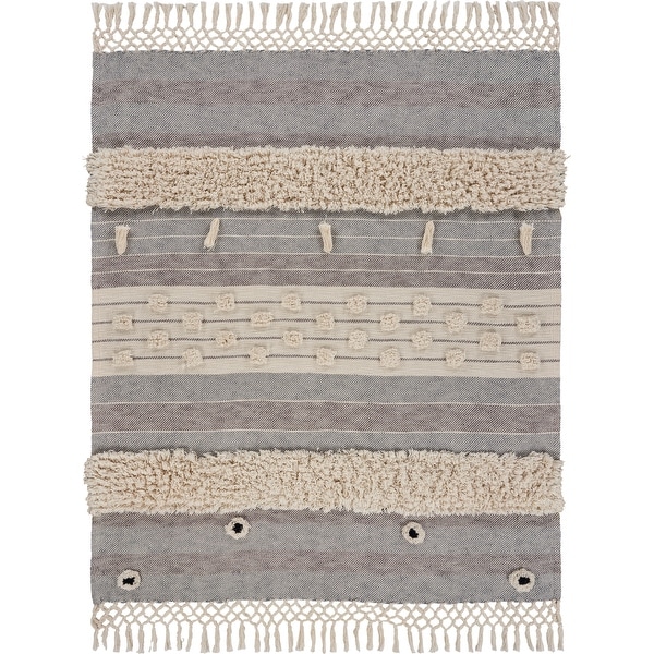 LR Home Eclectic Overtufted Standard Size Throw Blanket