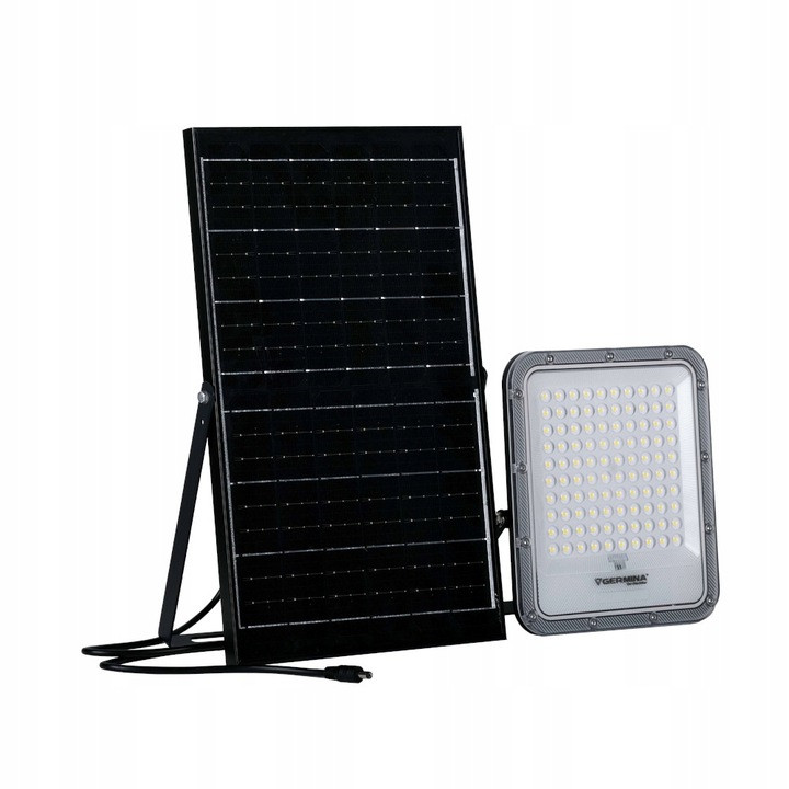 Naświetlacz LED Germina 200W z panelem solarnym IP65   pilot 1szt.