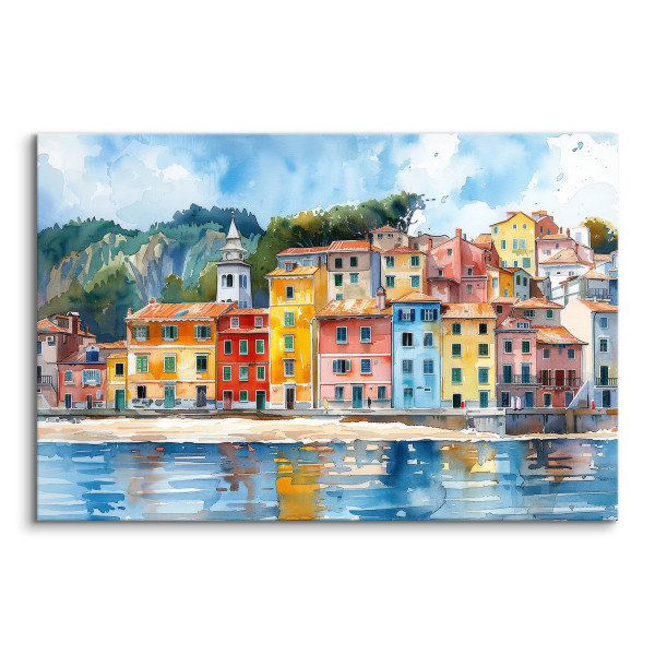 Obraz Akwarele Budynki Przy Plaży 30x20cm