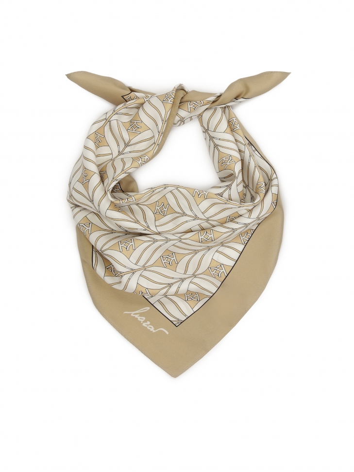 Luxury beige silk scarf