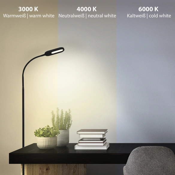LED-Stehleuchte »OFFICE STEP«, weiß, Höhe: 128 cm, inkl. Leuchtmittel