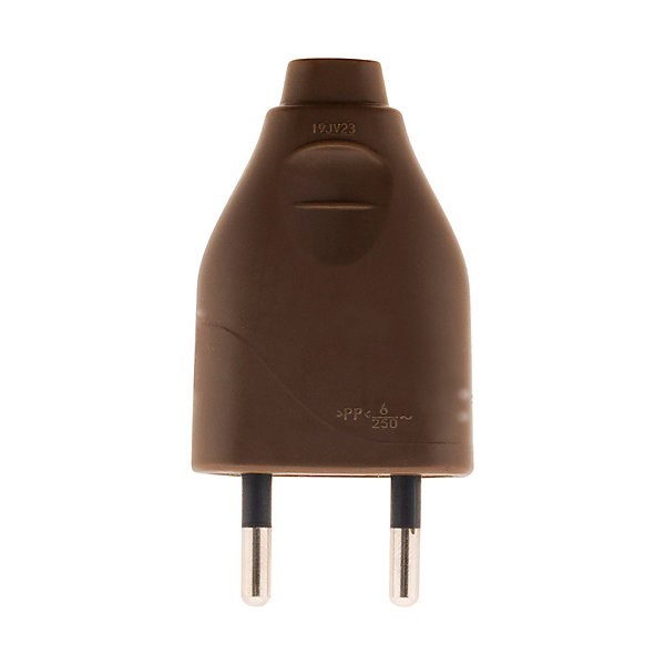 Fiche mâle 2P 6A - Marron - Zenitech