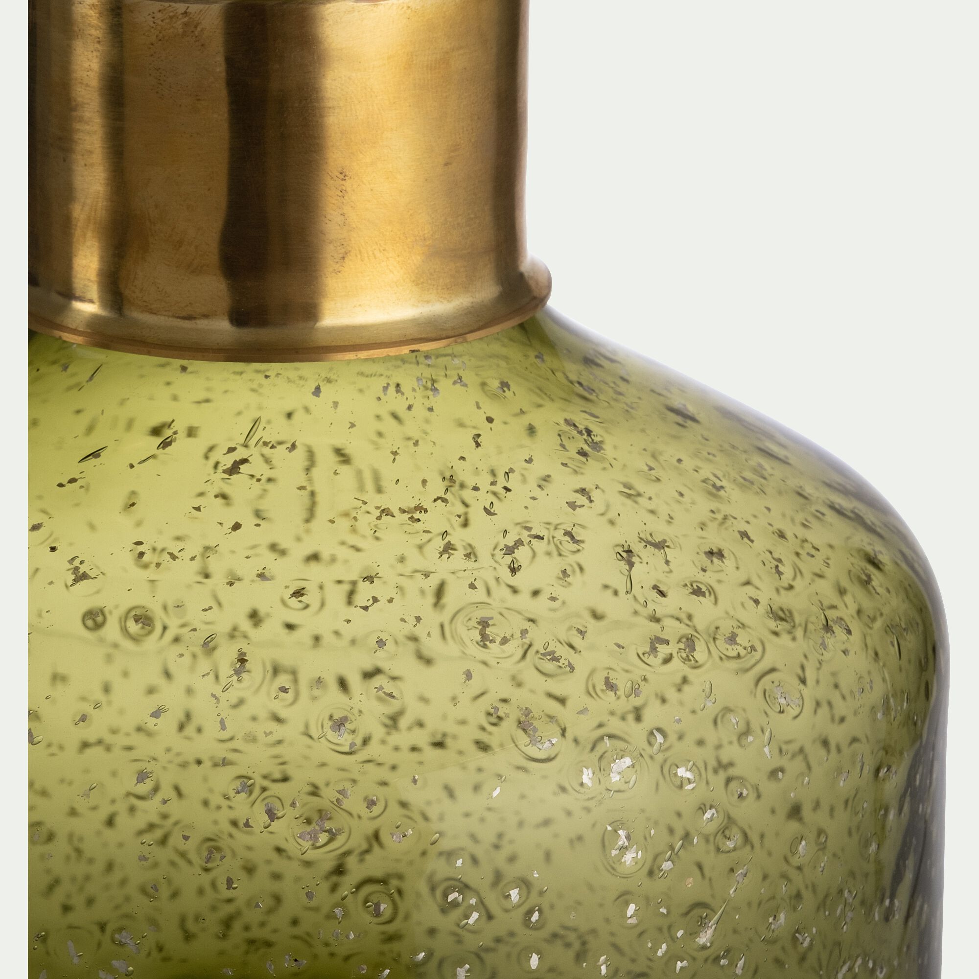 VOTEILLE - Vase bouteille en verre bullé H26cm - vert