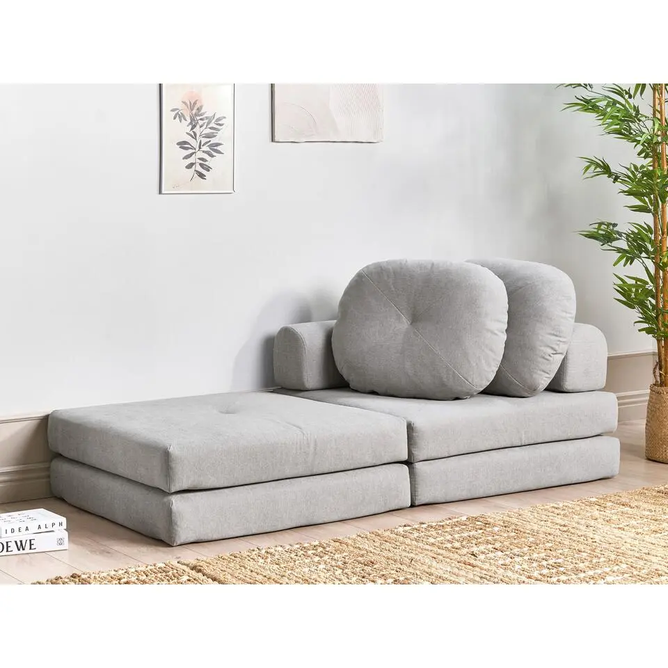 OLDEN - Slaapbank - Lichtgrijs - Polyester