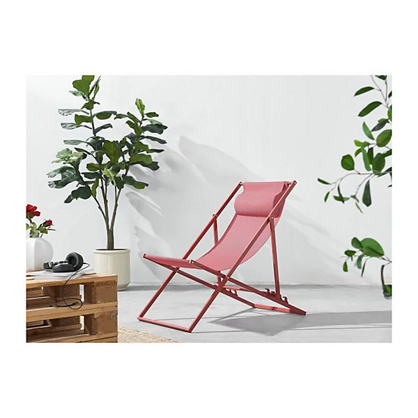 Chilienne PAROS - Structure en acier - L 63 x P 104 x H 85 cm - Terracotta
