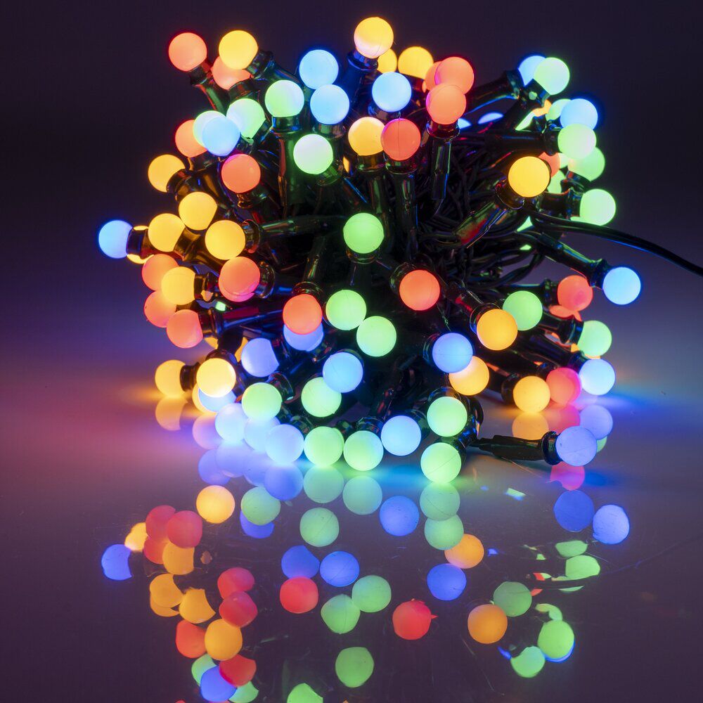 Guirlande de No&euml;l lumineuse bulbe 90 LED multicolore 4,9 m d'éclairage