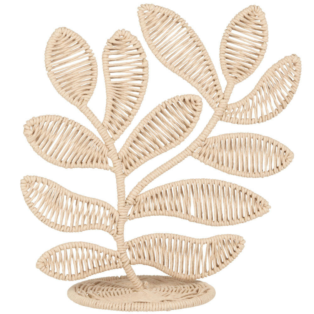 NATURA - Statuette feuillage en papier et métal marron H31