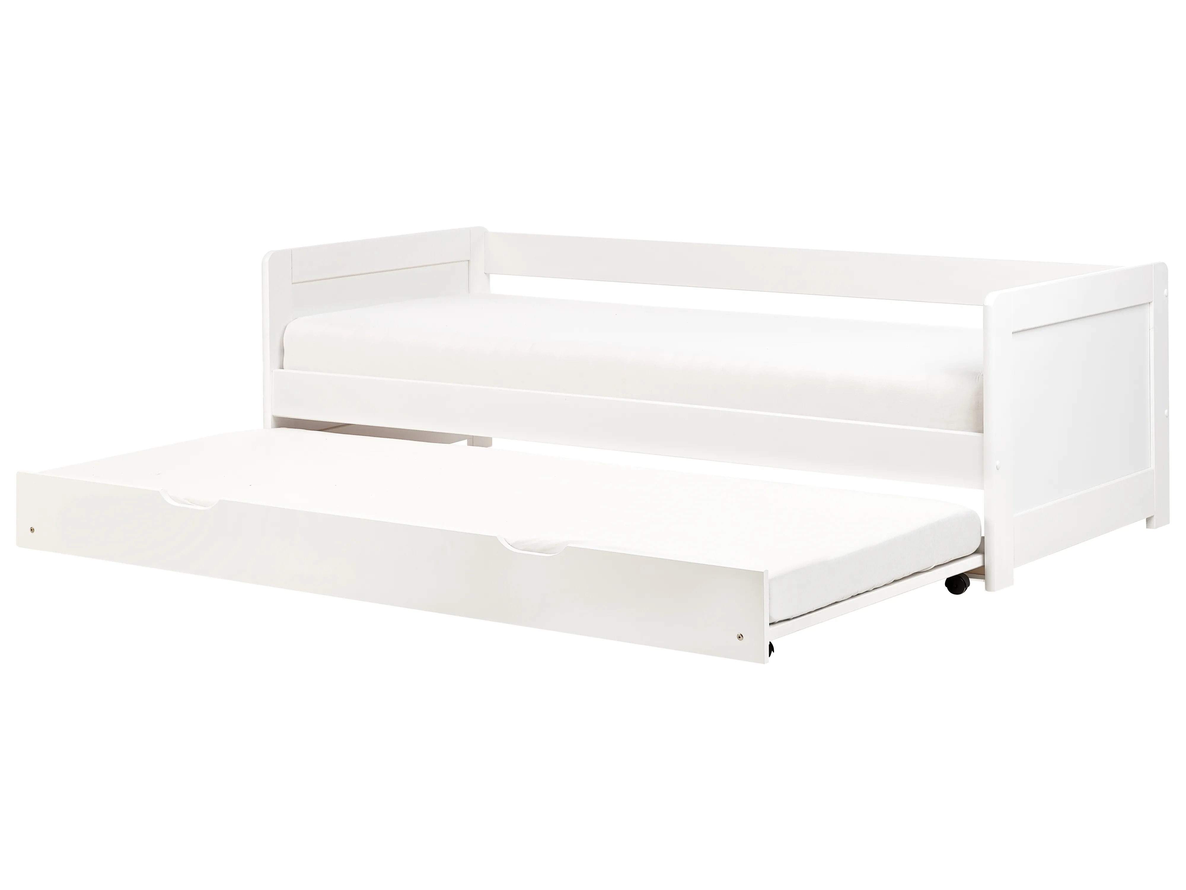 Trundle Bed Pine Wood GRAVELINES 90 x 200 cm (EU Single) White
