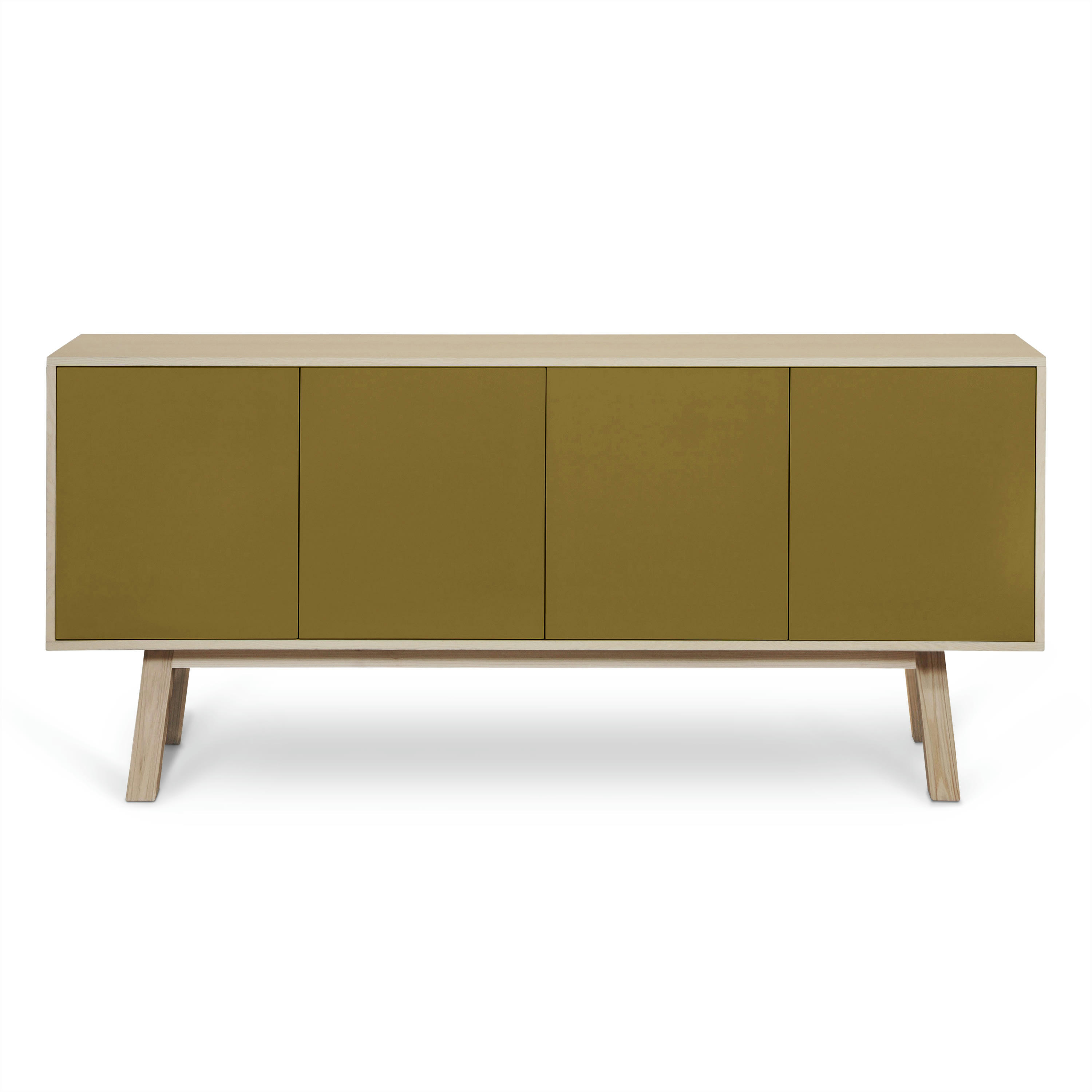 KUBE - Buffet 4 portes en frêne 180 cm, hauteur 94 cm