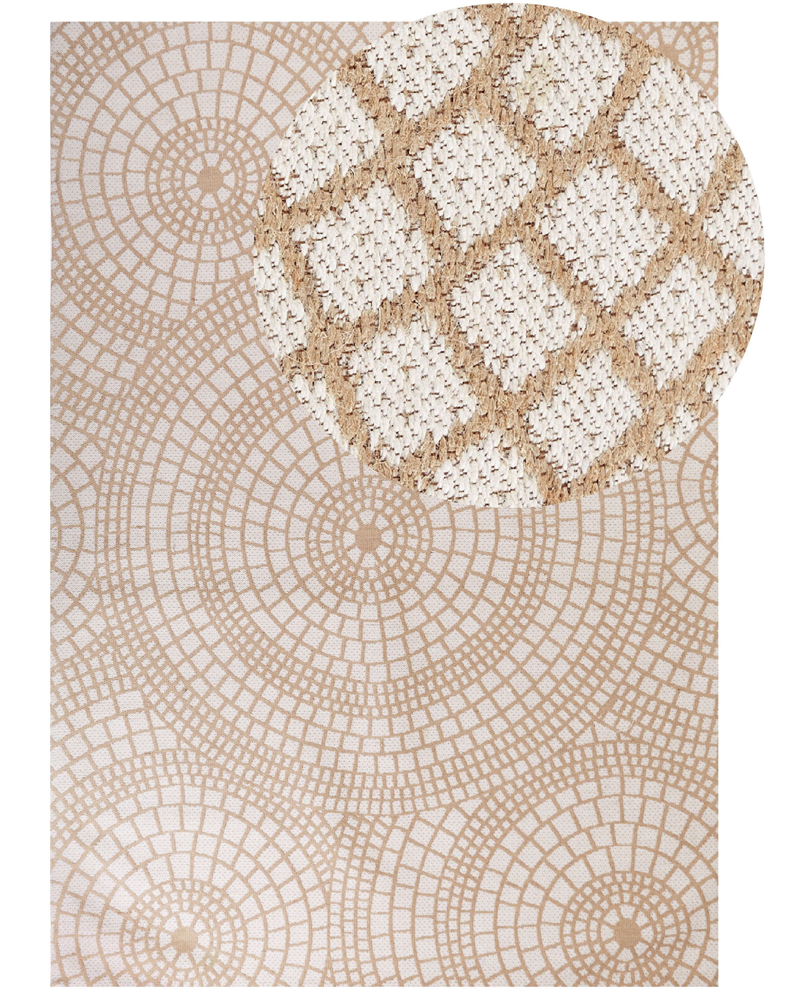 Dywan z juty 160x230 cm beżowy z białym