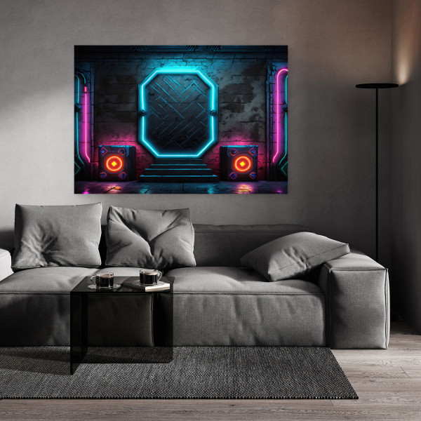 Feeby Obraz na płótnie, Sci Fi Neon Abstrakcja 60x40